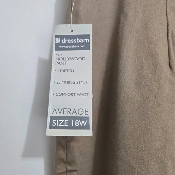 NWT Dress Barn Hollywood Pant Slimming Khaki Stretch Sz 18W - Picture 4 of 9